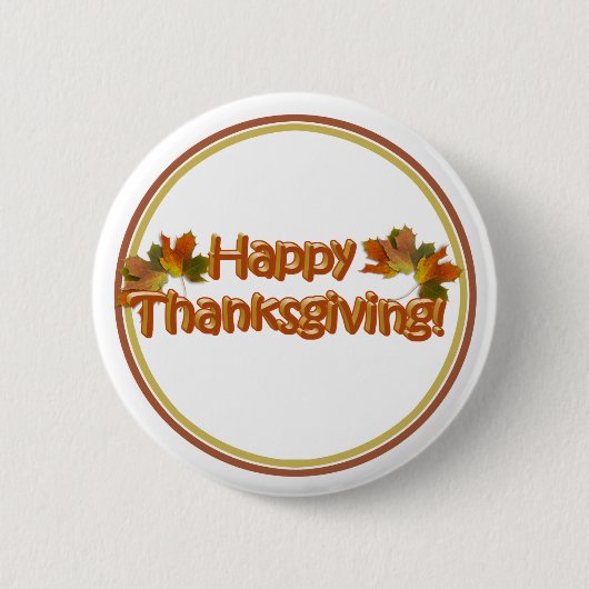 Badge Rond 5 Cm Saisons d'automne Meilleur texte Bon thanksgiving (Devant)