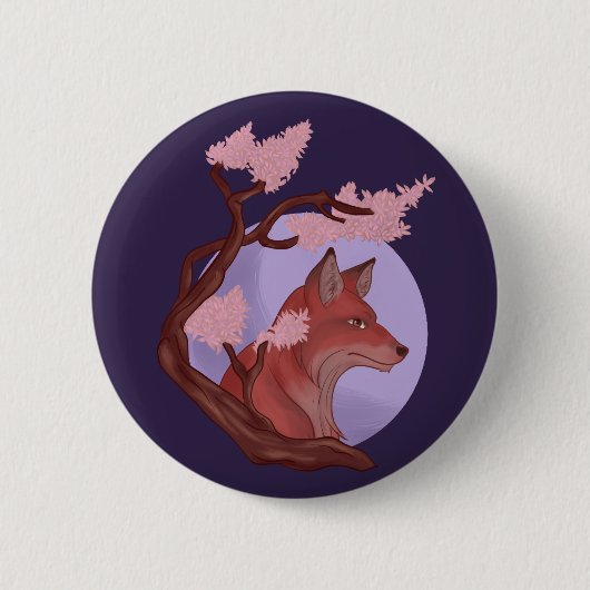 Badge Rond 5 Cm Sakura Fox (Devant)