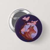 Badge Rond 5 Cm Sakura Fox (Devant & derrière)