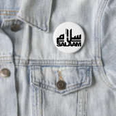 Badge Rond 5 Cm Salaam noir (En situation)