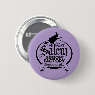 Badge Rond 5 Cm Salem Witch Broom Factory - drôle vintage gothique