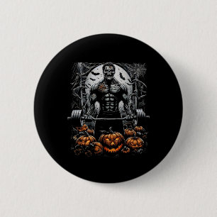 Badge Rond 5 Cm Salle De Sport éffrayante Skeleton hantée Fitness