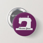 Badge Rond 5 Cm Salon d'artisanat de machines à coudre (Devant & derrière)