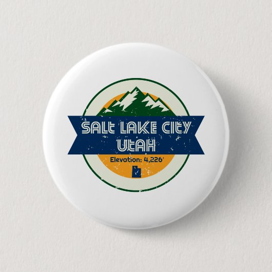 Badge Rond 5 Cm Salt Lake City Utah (Devant)