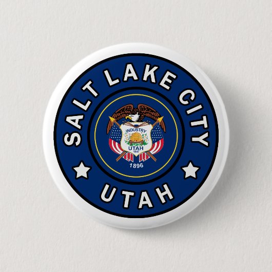 Badge Rond 5 Cm Salt Lake City Utah (Devant)