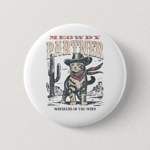 Badge Rond 5 Cm Salut associé Cowboy Chat