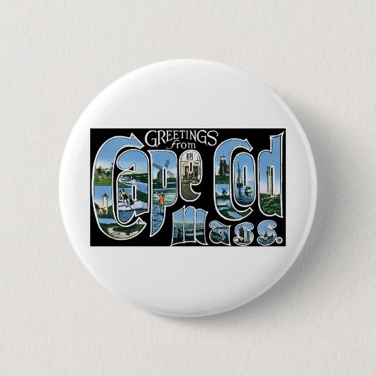 Badge Rond 5 Cm Salut de Cape Cod (Devant)