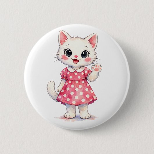 Badge Rond 5 Cm Salut Kitty! (Devant)