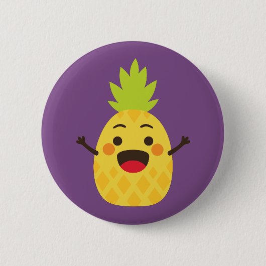 Badge Rond 5 Cm Salut les amis ! Illustration de l'ananas (Devant)