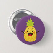 Badge Rond 5 Cm Salut les amis ! Illustration de l'ananas (Devant & derrière)