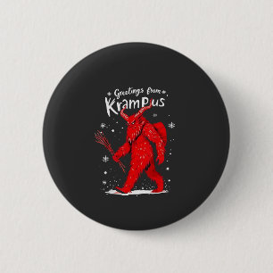 Badge Rond 5 Cm Salutation de Krampus Noël Christmas