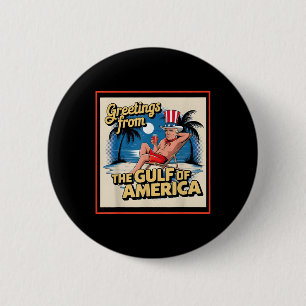 Badge Rond 5 Cm Salutation Du Golfe De L'Amérique Trump Patrio