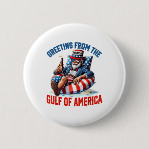 Badge Rond 5 Cm Salutation Du Golfe De L'Amérique Trump Patrio