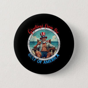 Badge Rond 5 Cm Salutation Du Golfe De L'Amérique Trump Patrio