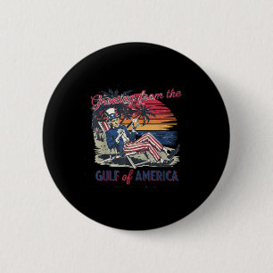 Badge Rond 5 Cm Salutation Du Golfe De L'Amérique Trump Patrio