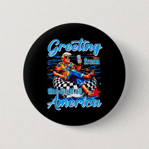 Badge Rond 5 Cm Salutation Du Golfe Des États-Unis Trump