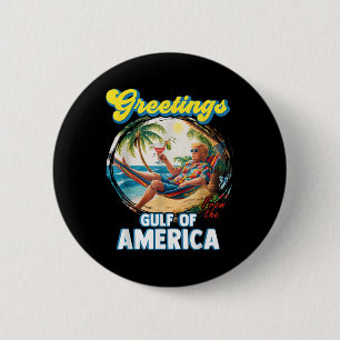Badge Rond 5 Cm Salutation Du Golfe Des États-Unis Trump