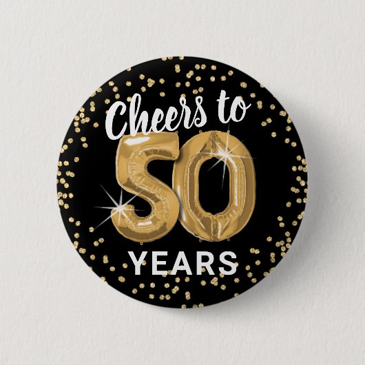 Badge Rond 5 Cm Salutations à 50 ans Anniversaire (Devant)