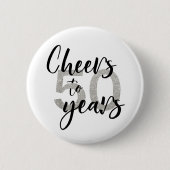 Badge Rond 5 Cm Salutations à 50 ans Parties scintillant 50e anniv (Devant)