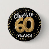 Badge Rond 5 Cm Salutations à 60 ans | 60e anniversaire (Devant)