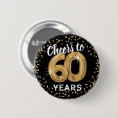 Badge Rond 5 Cm Salutations à 60 ans | 60e anniversaire (Devant & derrière)