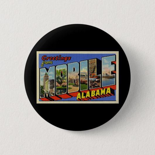 Badge Rond 5 Cm Salutations d'Alabama mobile (Devant)