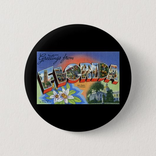 Badge Rond 5 Cm Salutations de la Floride (Devant)