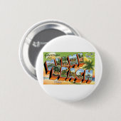 Badge Rond 5 Cm Salutations de Miami Beach, Fl (Devant & derrière)