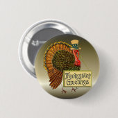 Badge Rond 5 Cm Salutations de thanksgiving (Devant & derrière)