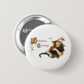 Badge Rond 5 Cm Salutations d'Halloween vintage (Devant & derrière)