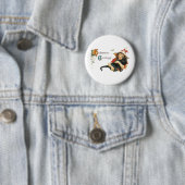 Badge Rond 5 Cm Salutations d'Halloween vintage (En situation)