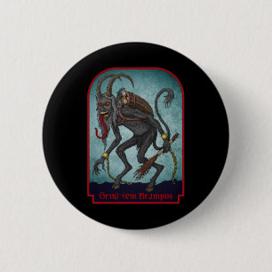 Badge Rond 5 Cm Salutations Du Festival de Noël Gruss Vom Krampus