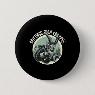 Badge Rond 5 Cm Salutations Du Festival de Noël Gruss Vom Krampus