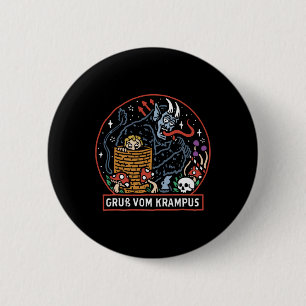 Badge Rond 5 Cm Salutations Du Festival de Noël Gruss Vom Krampus