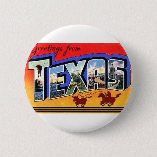 Badge Rond 5 Cm Salutations Du Texas (Devant)