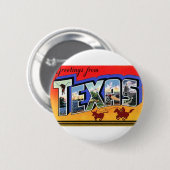 Badge Rond 5 Cm Salutations Du Texas (Devant & derrière)