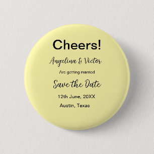 Badge Rond 5 Cm Salutations enregistrer la date simple minimaliste