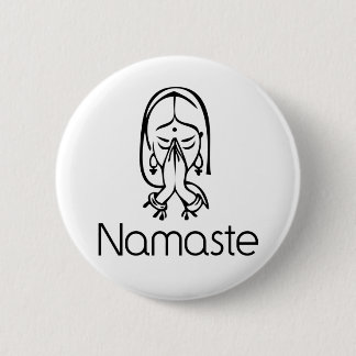Badge Rond 5 Cm Salutations - Namaste