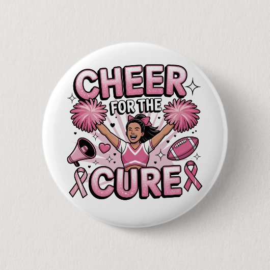 Badge Rond 5 Cm Salutations Pour Le Cure Leopard Cheer Pink Footba (Devant)