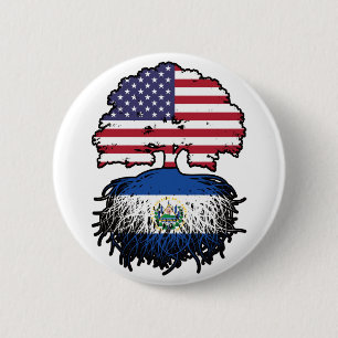 Badge Rond 5 Cm Salvador Salvadorien American USA Arbre Racines