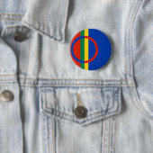 Badge Rond 5 Cm Sami, Finlande (En situation)