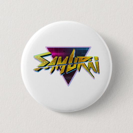 Badge Rond 5 Cm Samouraïs de Cyberpunk (Devant)