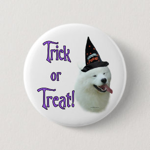 Badge Rond 5 Cm Samoyed Trick