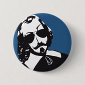 Badge Rond 5 Cm Samuel de Champlain Hipster lunettes futur Québec (Devant)