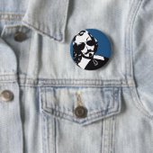 Badge Rond 5 Cm Samuel de Champlain Hipster lunettes futur Québec (En situation)