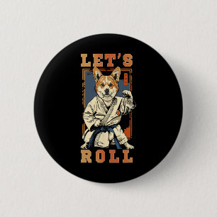 Badge Rond 5 Cm Samurai Corgi Dans Jiu Jitsu Gi Bjj Life Brésil K
