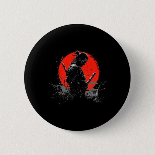 Badge Rond 5 Cm Samurai Spirit Graphic Modern Warrior's (Devant)