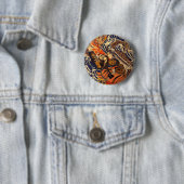 Badge Rond 5 Cm Samurai tue un monstre marin (En situation)