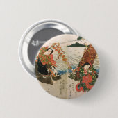 Badge Rond 5 Cm Samurai Warrior sur la plage (Devant & derrière)