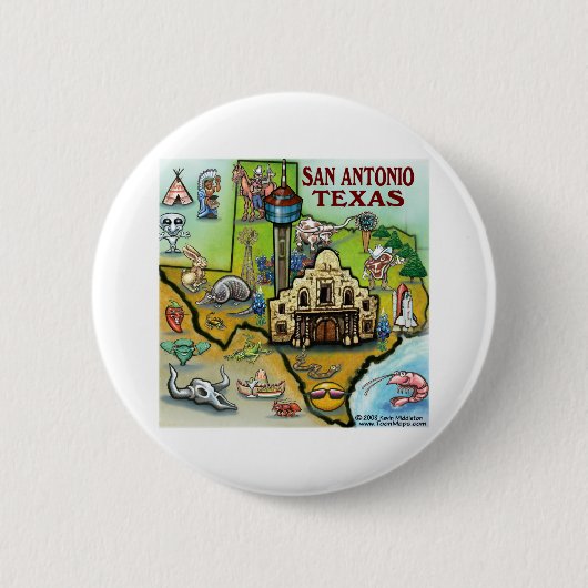 Badge Rond 5 Cm San Antonio TX (Devant)